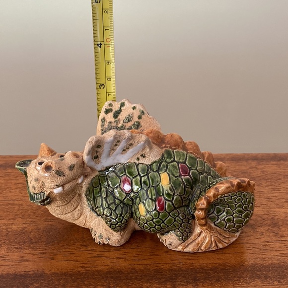 Handbuilt Clay Dragon Signed Exc Shape no Chips PO - Picture 8 of 10